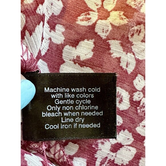 Lane Bryant Size 22/24 Floral Purple Sheer Blouse 3/4 Sleeves Boho Cottage - Picture 7 of 10